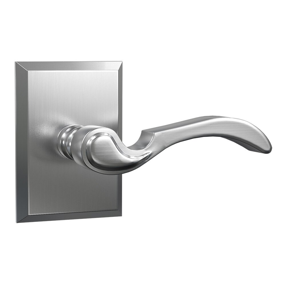 Bravura Hardware Privacy Rectangular Rosette with Right Handed Traditional Lever in Satin Nickel