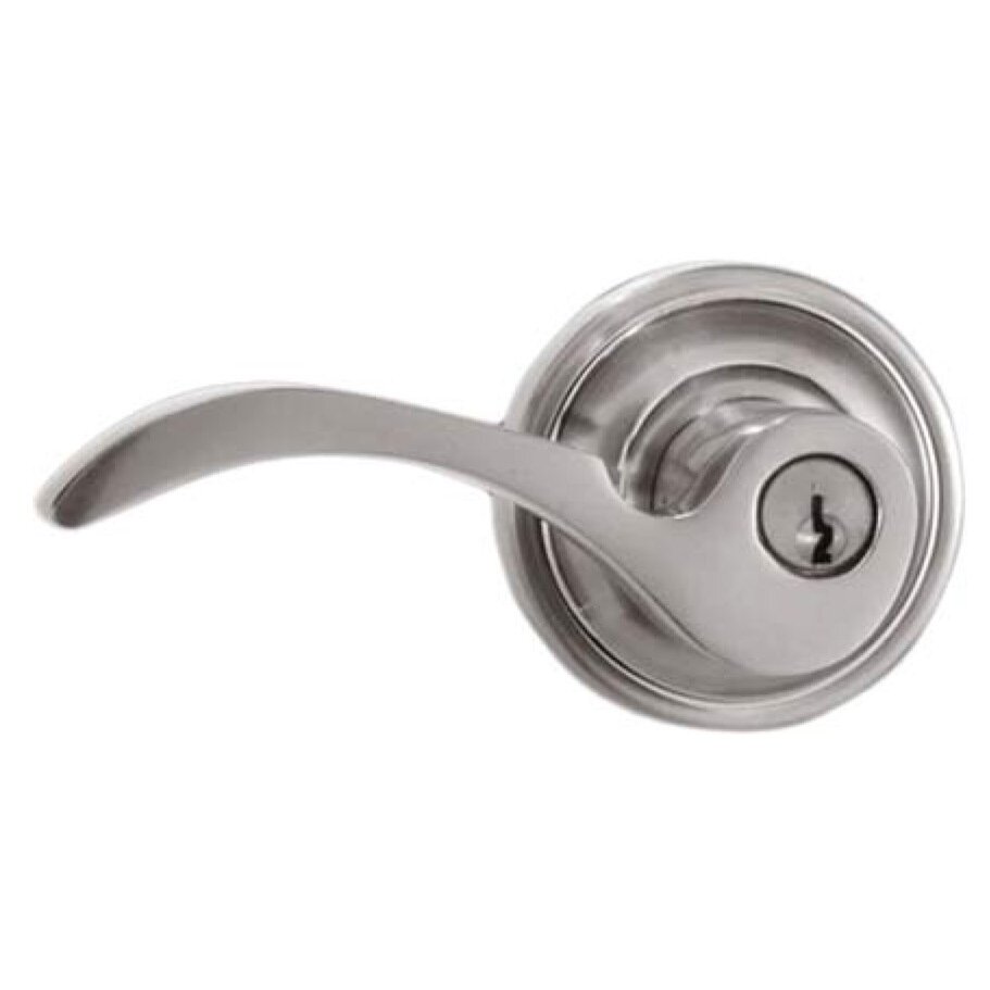 Bravura Hardware Entry Round Rosette with Left Handed Traditional Curved Lever in Satin Nickel