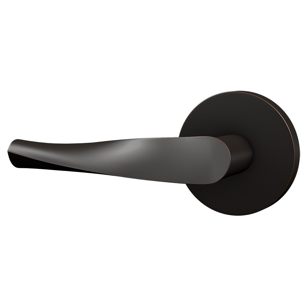 Bravura Hardware Passage Contemporary Round Rosette with Left Handed Smooth Twist Lever in Oil Rubbed Bronze