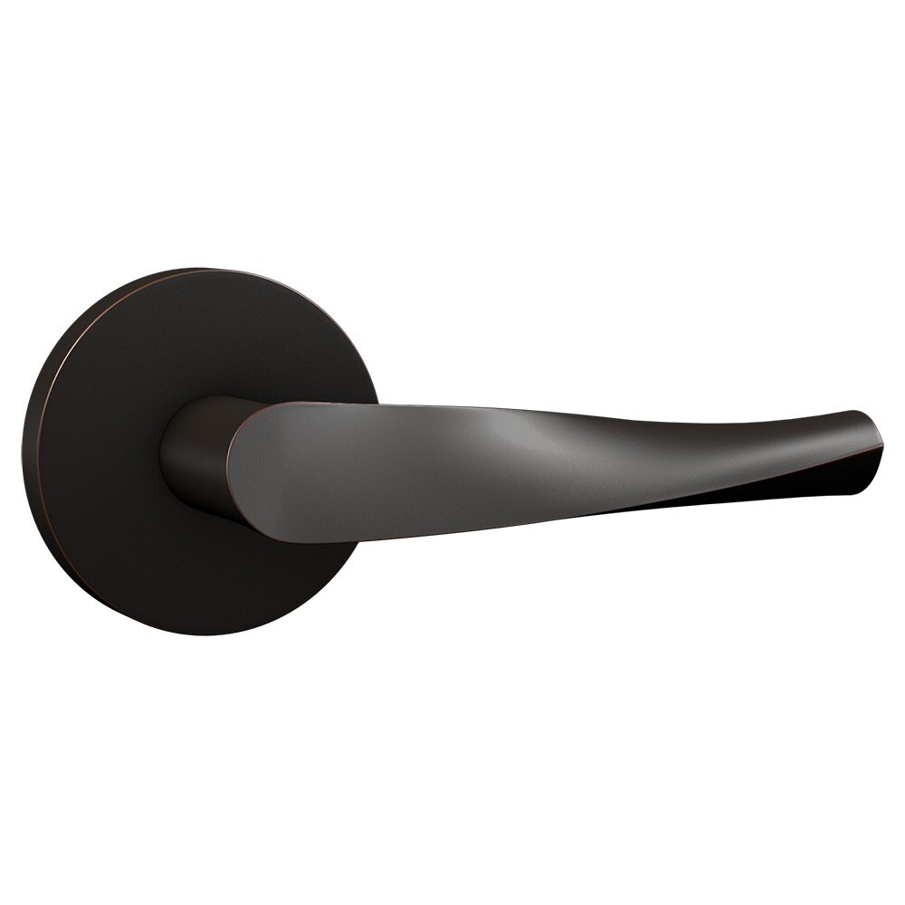 Bravura Hardware Passage Contemporary Round Rosette with Right Handed Smooth Twist Lever in Oil Rubbed Bronze