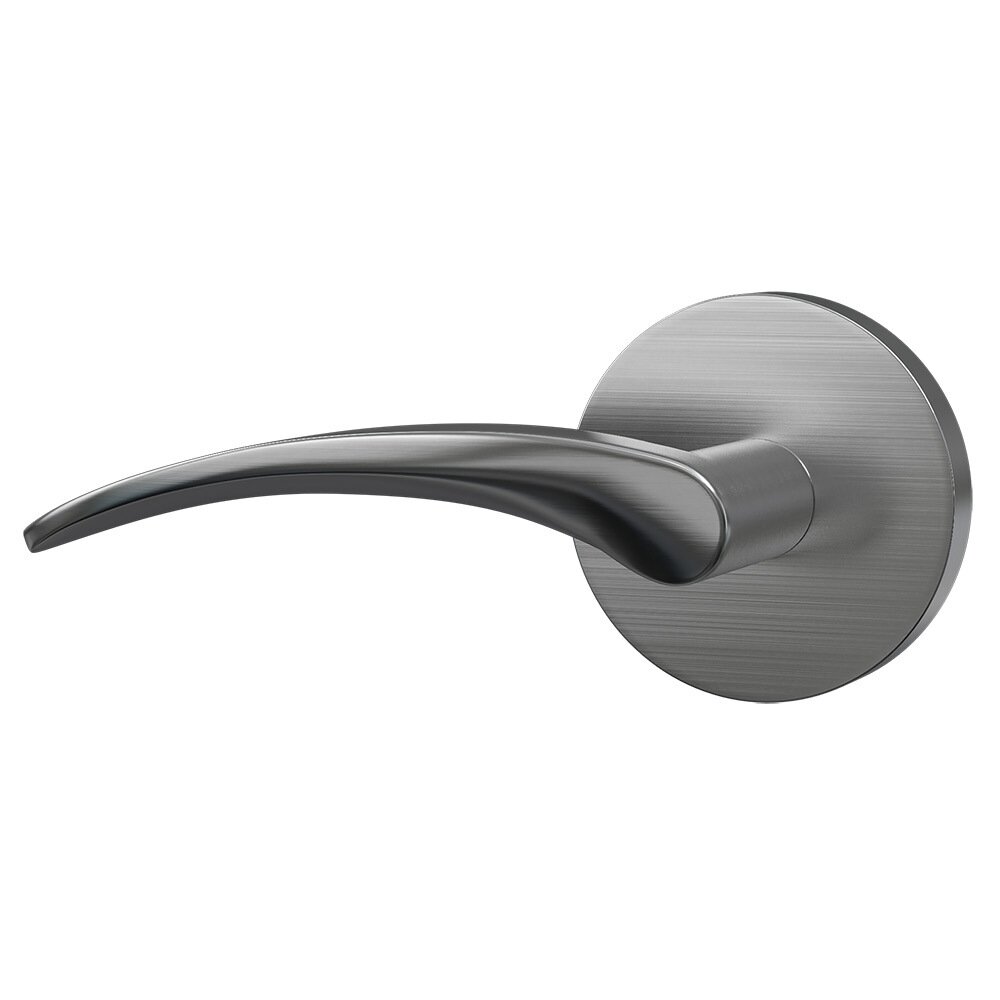 Bravura Hardware Dummy Contemporary Round Rosette with Left Handed Contemporary Curved Lever in Satin Nickel
