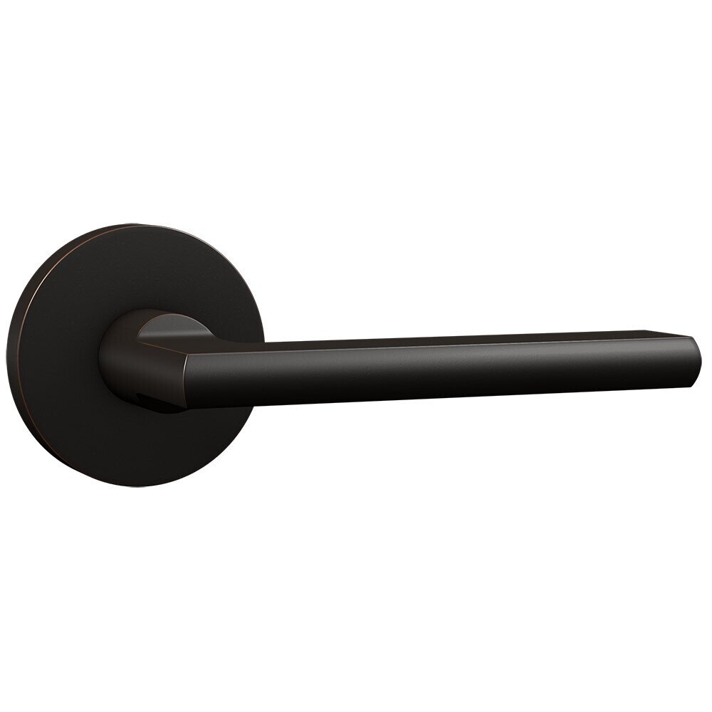 Bravura Hardware Privacy Contemporary Round Rosette with Sleek Lever in Oil Rubbed Bronze