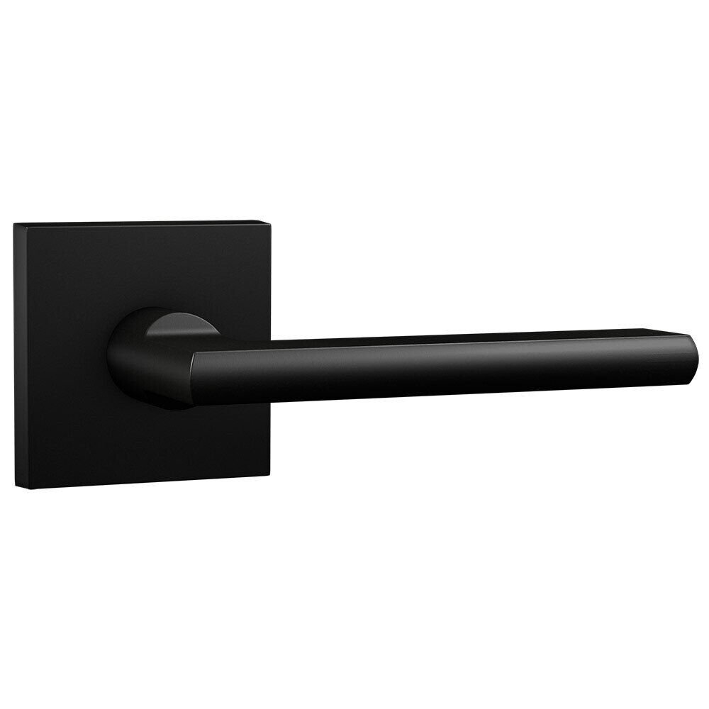 Bravura Hardware Privacy Contemporary Square Rosette with Sleek Lever in Black