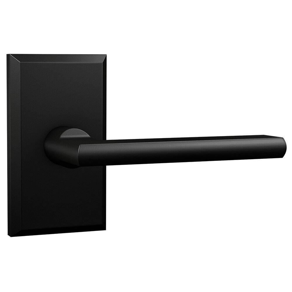 Bravura Hardware Privacy Large Rectangular Rosette with Sleek Lever in Black