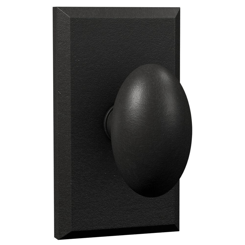 Bravura Hardware Passage Oxford 905G-1 Egg Knob with Rectangle Trim in Matte Black