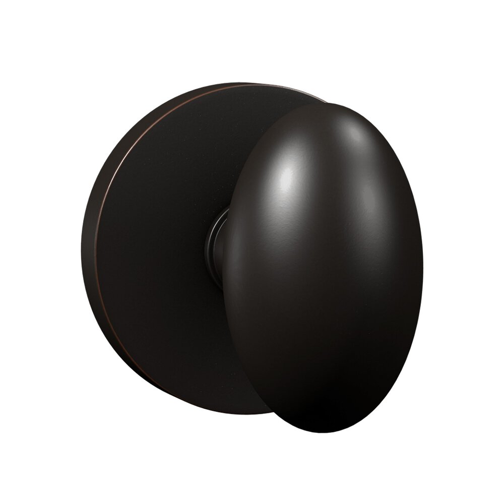 Bravura Hardware Privacy Oxford 905-6 Egg Knob with Round Trim in Oil Rubbed Bronze