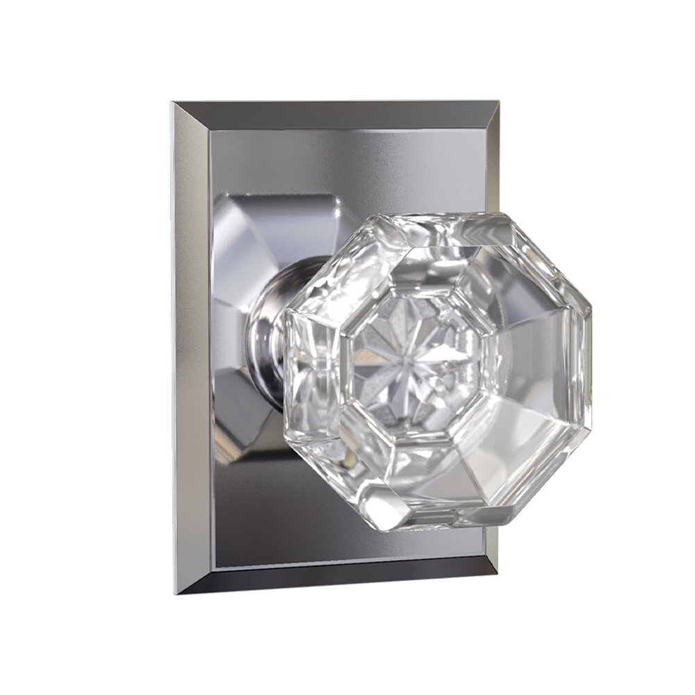 Bravura Hardware Privacy Bancroft Crystal Knob with Arched Rose in Bright Chrome