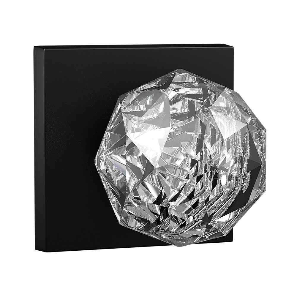 Bravura Hardware Dummy Contemporary Square Rosette with Crystal Ball Knob in Black