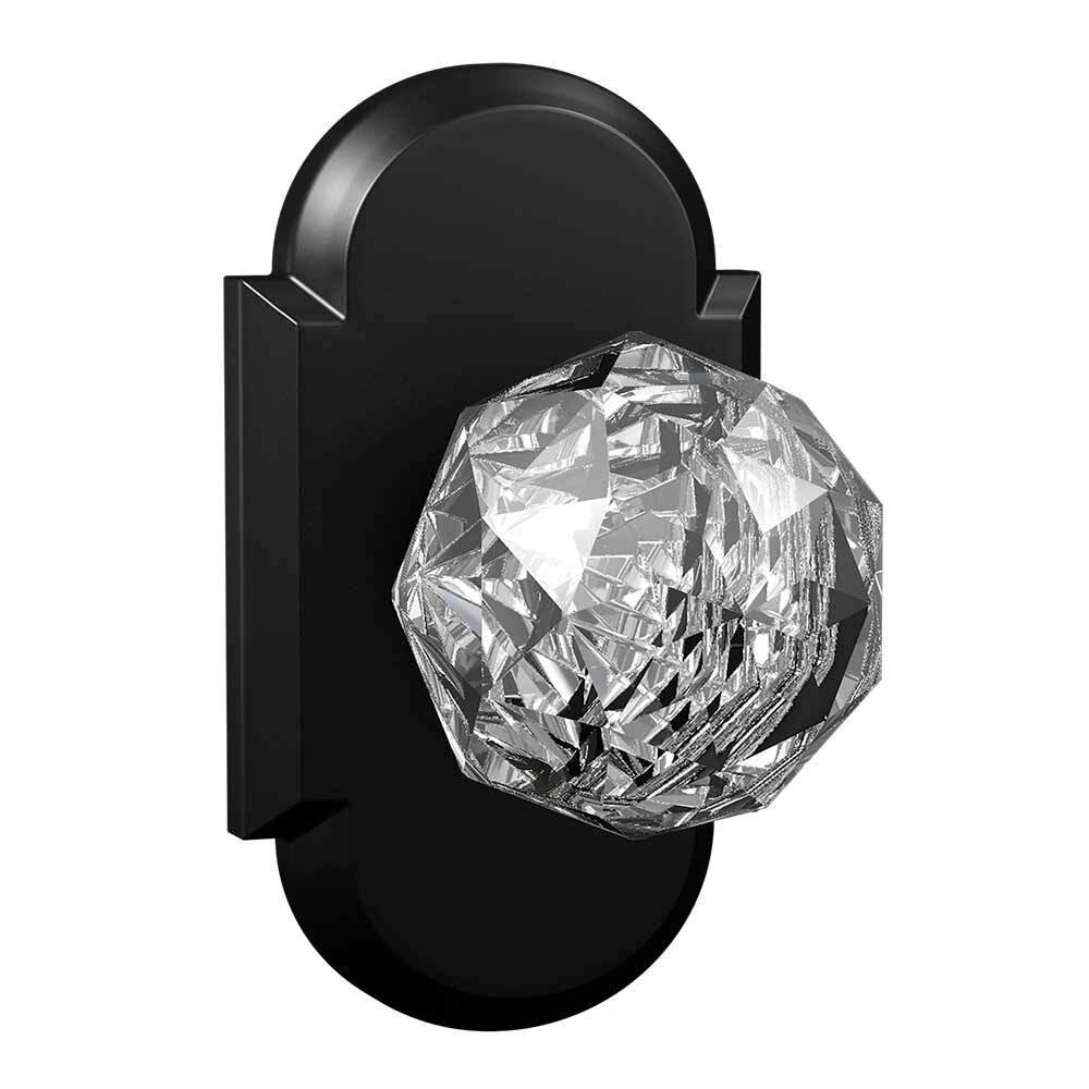 Bravura Hardware Passage Large Arch Rosette with Crystal Ball Knob in Black