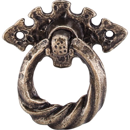 Top Knobs Tudor Ring Pull W/ Horizontal Backplate German Bronze
