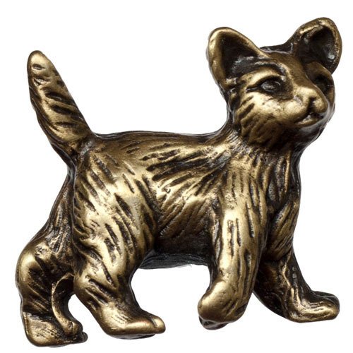 Big Sky Hardware Cat Knob in Antique Brass