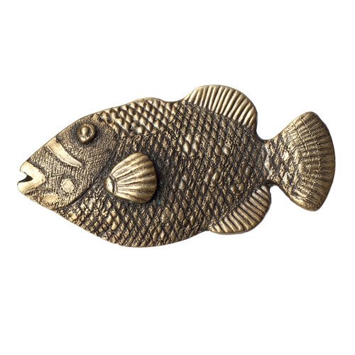 Big Sky Hardware Hook Fish Knob in Antique Brass