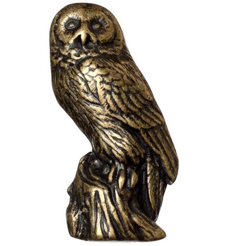 Big Sky Hardware Owl Knob in Antique Brass