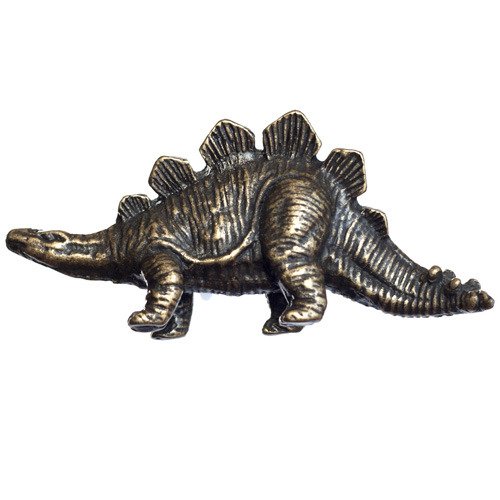Big Sky Hardware Stegosaurus Dinosaur Knob in Antique Brass