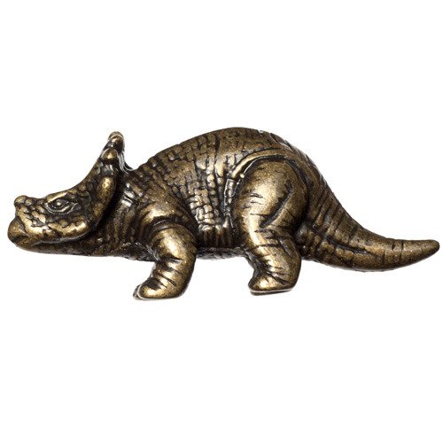 Big Sky Hardware Styracosaurs Dinosaur Knob in Antique Brass