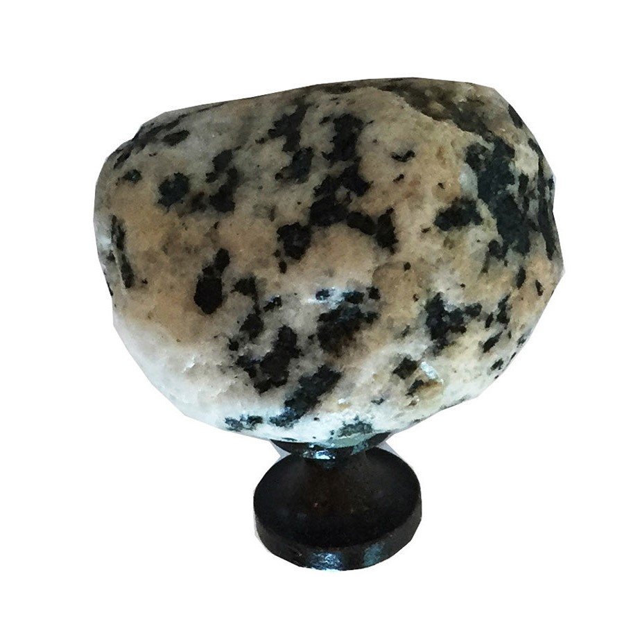 Novelty Hardware Black & White Stone Knob with Oil Rubbed Bronze Base