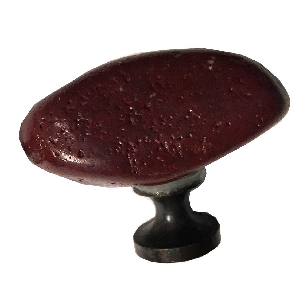 Novelty Hardware Terra Cotta Stone Knob with Oil Rubbed Bronze Base