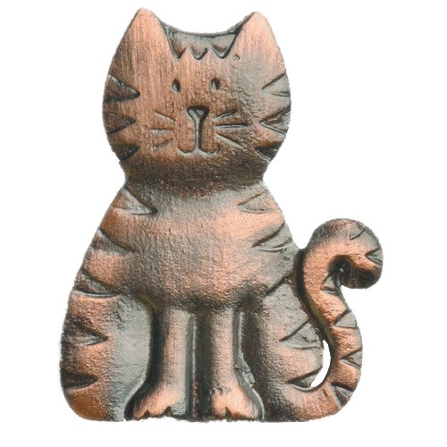 Novelty Hardware Cat Knob in Antique Brass