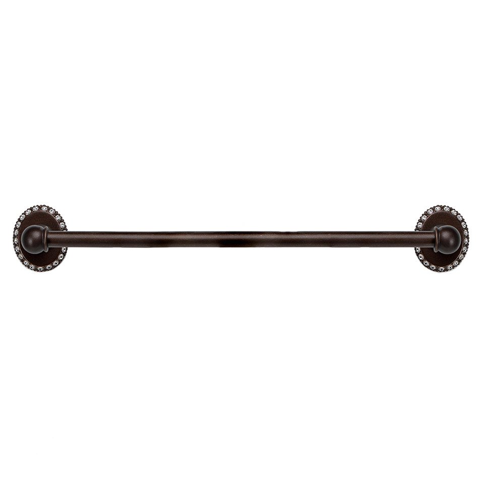 Carpe Diem 16" on Center Towel Bar in Oil Rubbed Bronze with Aurora Boreal Crystal