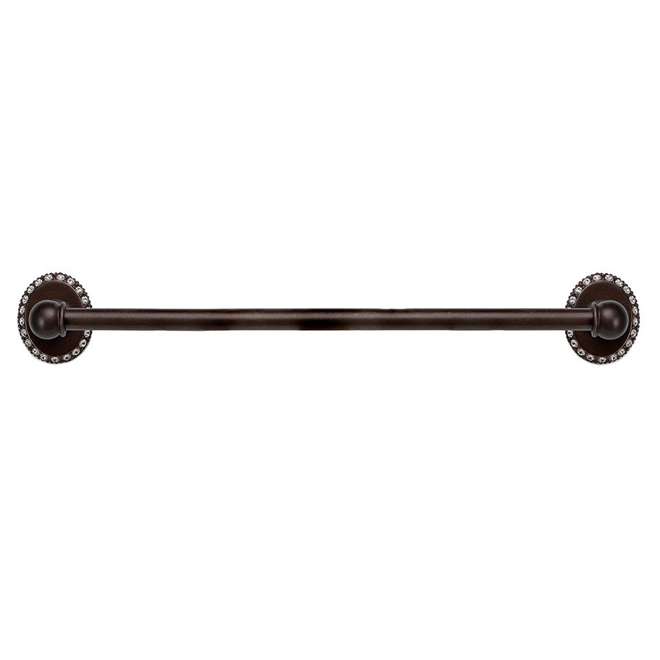 Carpe Diem 32" on Center Towel Bar in Oil Rubbed Bronze with Aurora Boreal Crystal