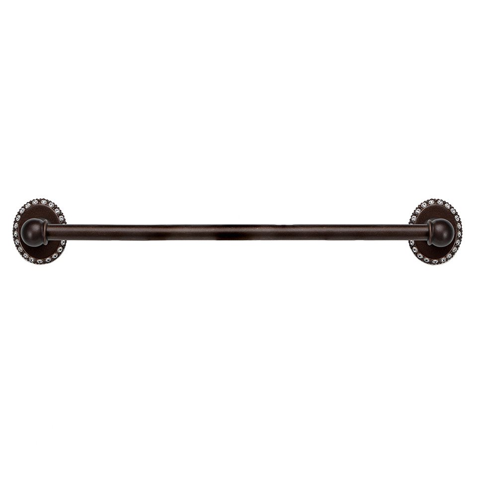 Carpe Diem 36" on Center Towel Bar in Oil Rubbed Bronze with Aurora Boreal Crystal