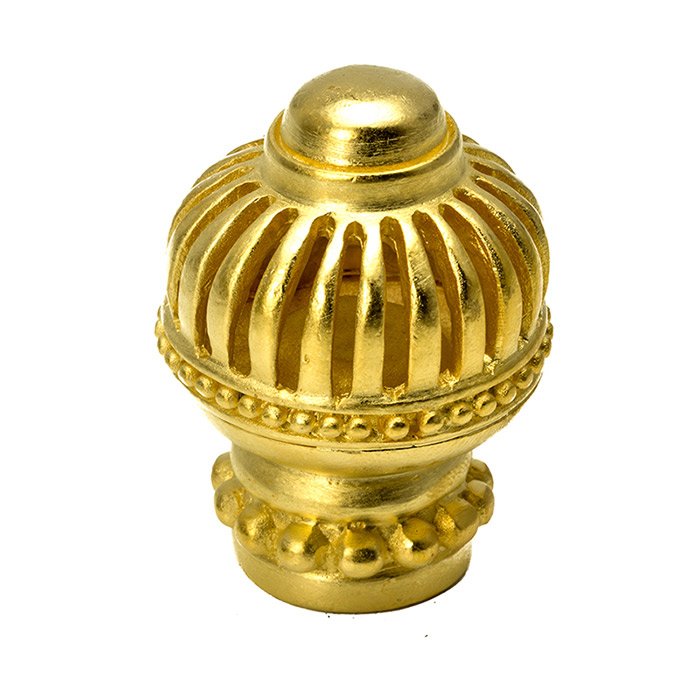 Carpe Diem Round Large Knob with Beaded Bottom in Soft Gold