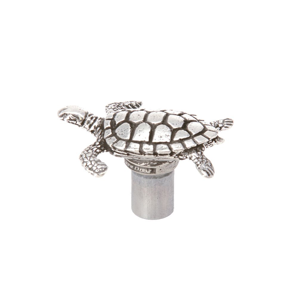 Carpe Diem Sea Turtle Knob in Platinum