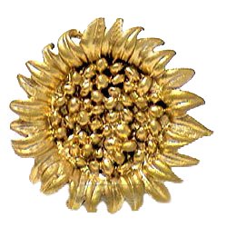 Carpe Diem Sunflower Knob in Soft Gold
