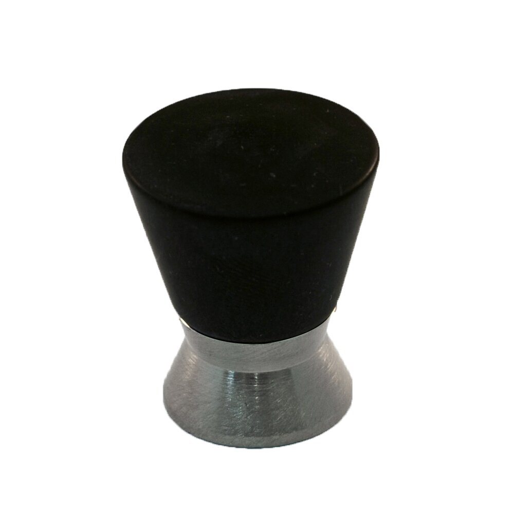 Cal Crystal Polyester Colored Round Knob in Black Matte with Satin Nickel Base