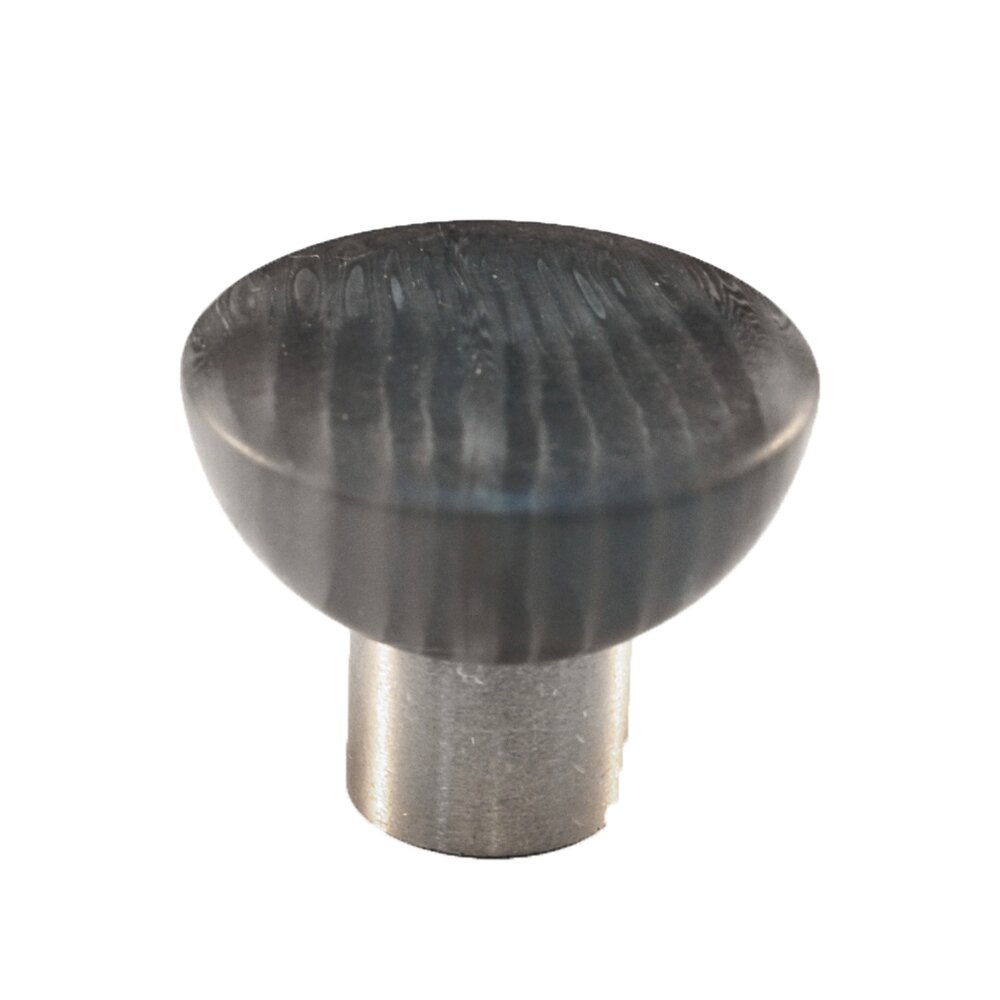 Cal Crystal Polyester Round Knob in Matte Grey with Satin Nickel Base