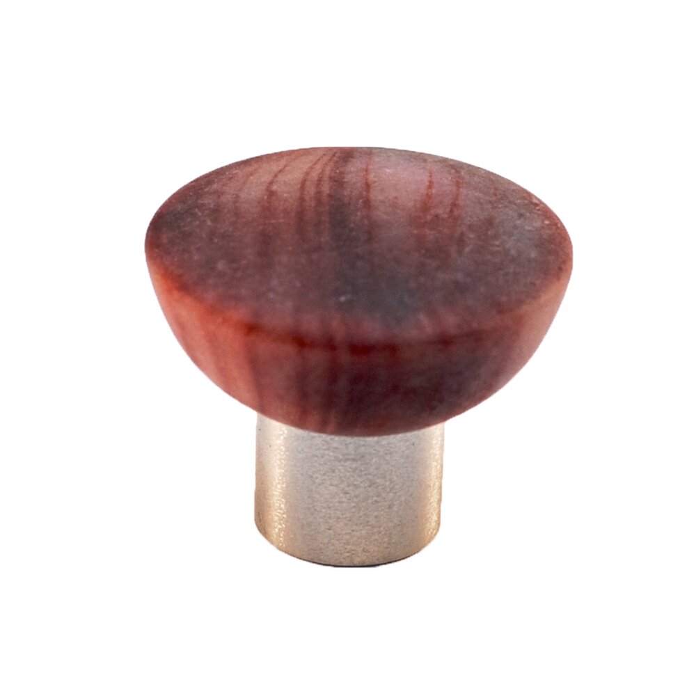Cal Crystal Polyester Round Knob in Matte Red with Satin Nickel Base