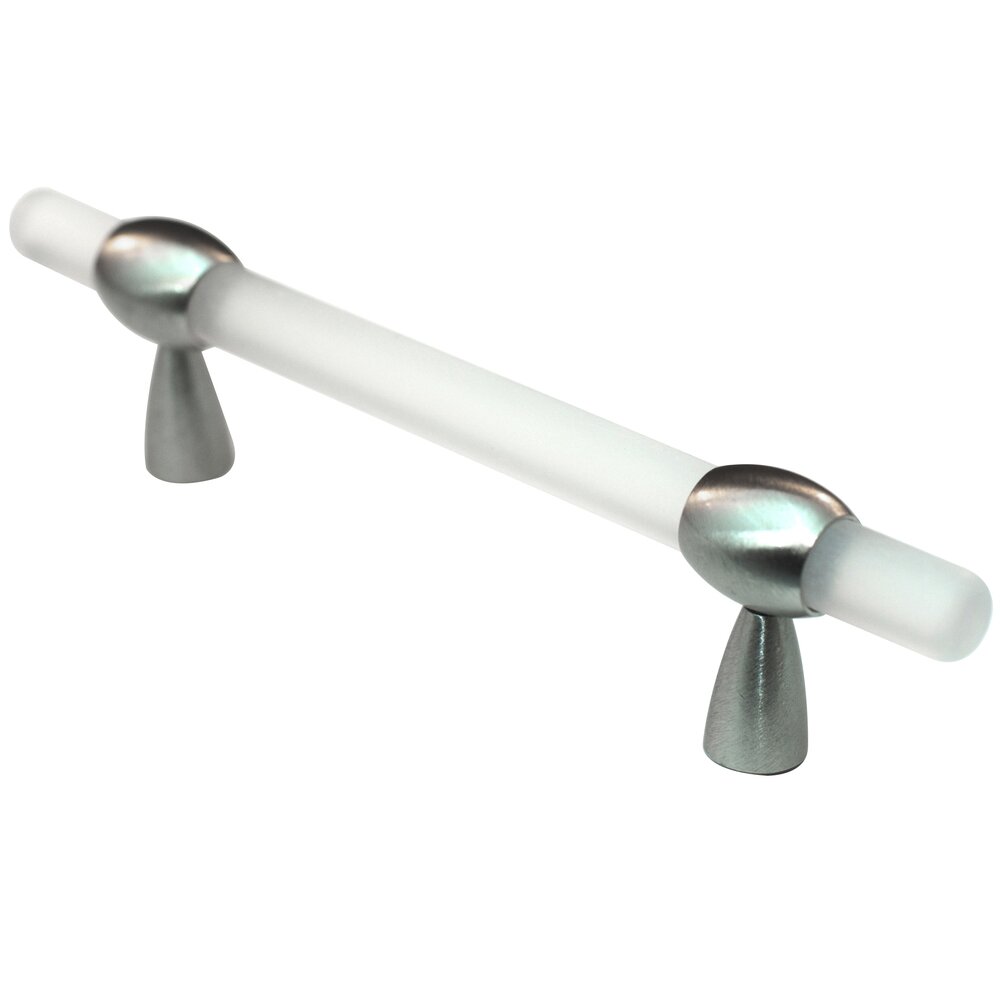 Cal Crystal 3"- 4" Adjustable Polyester Pull in Clear Matte with Satin Nickel Base