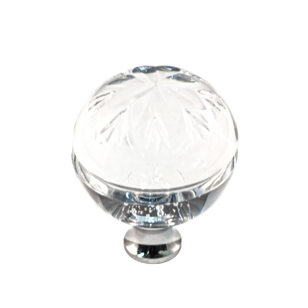 Cal Crystal Round Knob in Polished Chrome