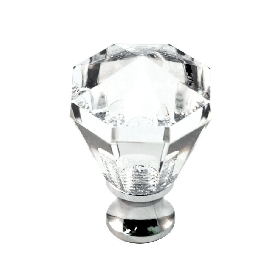 Cal Crystal Octagon Knob in Polished Chrome