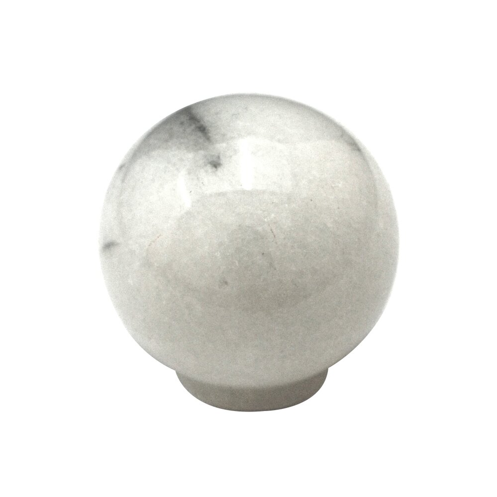 Cal Crystal Sphere Knob in White