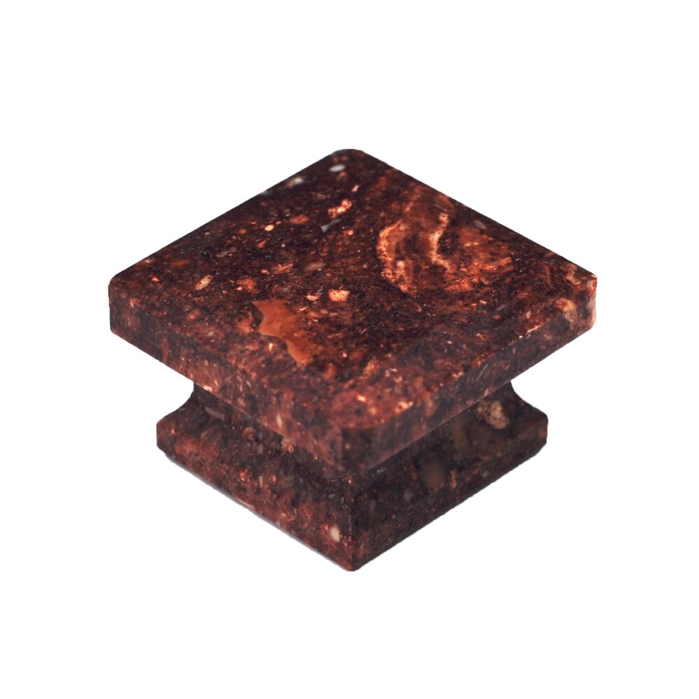 Cal Crystal Square Knob in Red