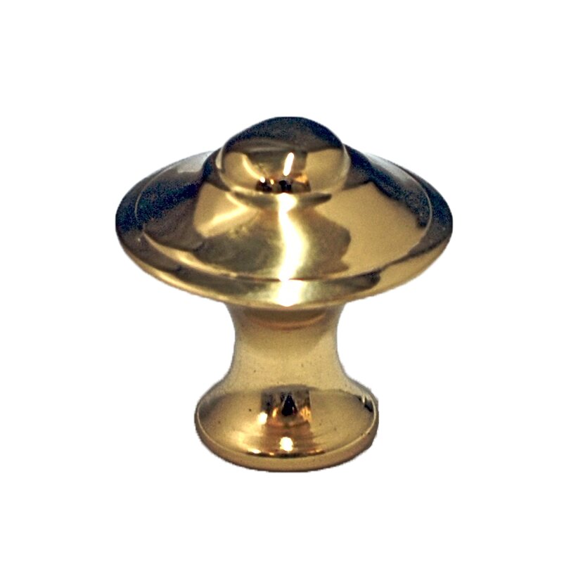 Cal Crystal 1" Georgian Knob in Polished Brass
