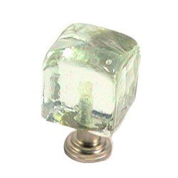 Cal Crystal Small Clear Cube in Antique Brass