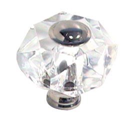 Cal Crystal Hexagon Knob in Polished Nickel