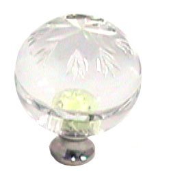 Cal Crystal Round Knob in Polished Nickel