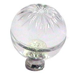 Cal Crystal Round Knob in Polished Chrome