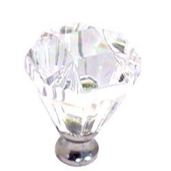 Cal Crystal Octagonal Knob in Pewter