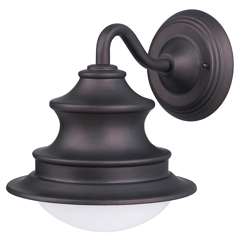 Canarm Lighting Exterior Wall Mounted Light in Oil Rubbed Bronze with Flat Opal Glass