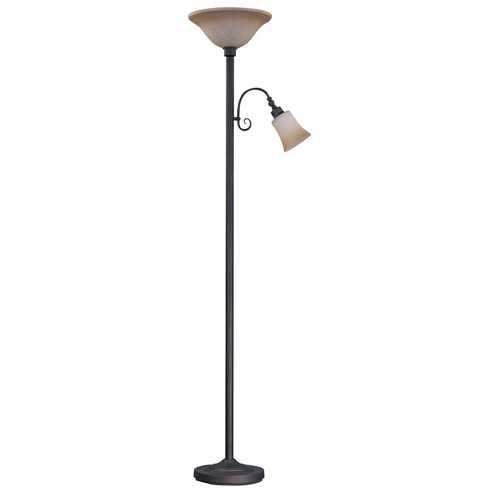 Canarm Lighting 72" Tall Floor Lamp in Oil Rubbed Bronze with Amber Scavo Glass