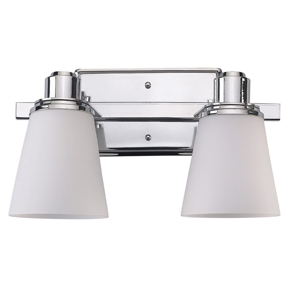 Canarm Lighting 13 3/4" Double Wall Light in Chrome with Flat Opal Glass