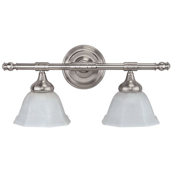 Canarm Lighting 19 1/4" Double Wall Light in Brushed Pewter with Frosted Glass