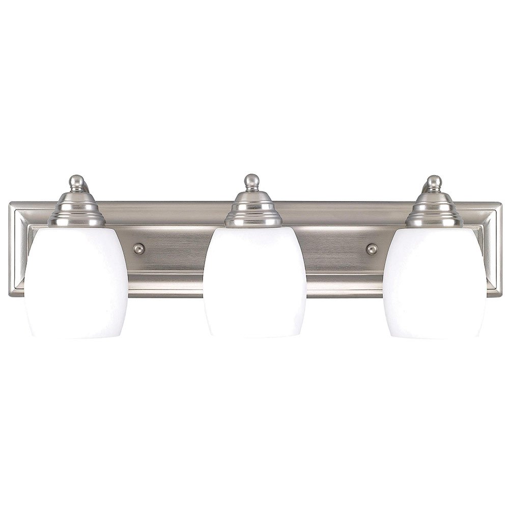 Canarm Lighting 24" Triple Wall Light in Brushed Pewter with Flat Opal Glass