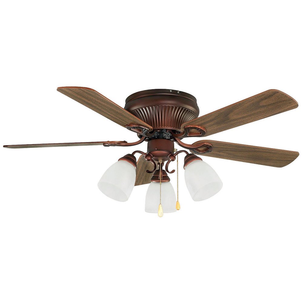 Canarm Lighting 42" Ceiling Fan in Antique Copper with White Frosted Glass
