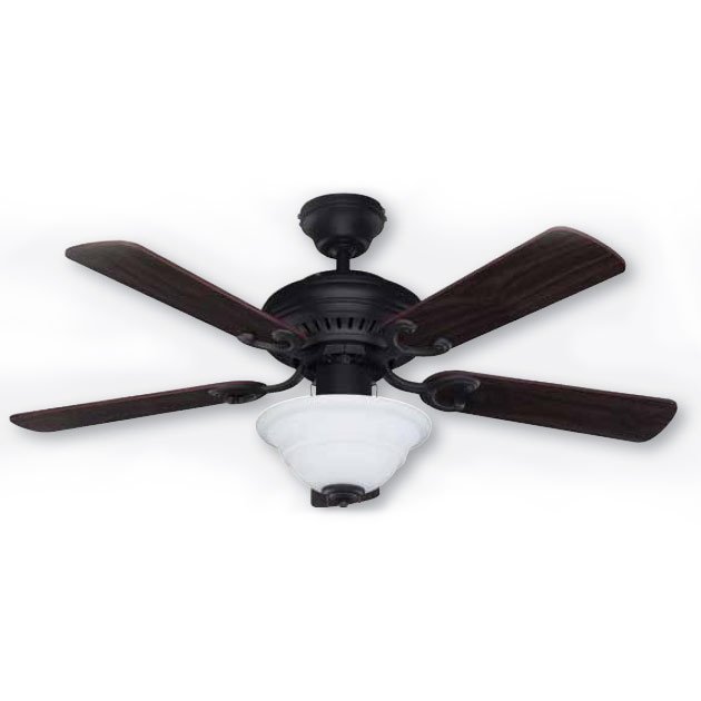 Canarm Lighting 42" Ceiling Fan in Oil Rubbed Bronze with Flat White Opal Glass
