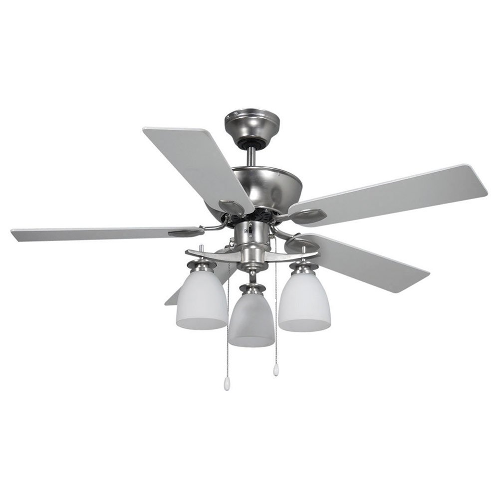 Canarm Lighting 42" Ceiling Fan in Brushed Pewter with Flat White Opal Glass